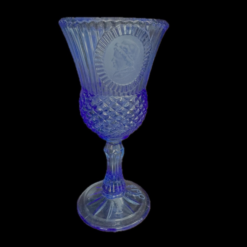 Vintage Avon Fostoria Cobalt‎ Blue George Washington Goblet